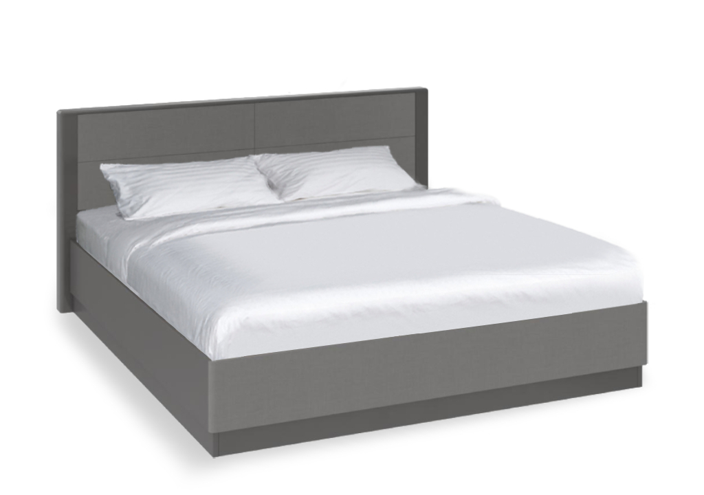 Наоми Кровать с ПМ 1,6м (фон серый джут)