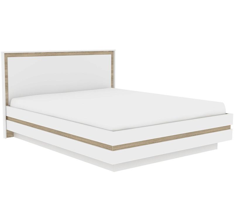 Анона 9 Кровать со стационарным основанием (1600)  (белый/дуб сонома , металл)