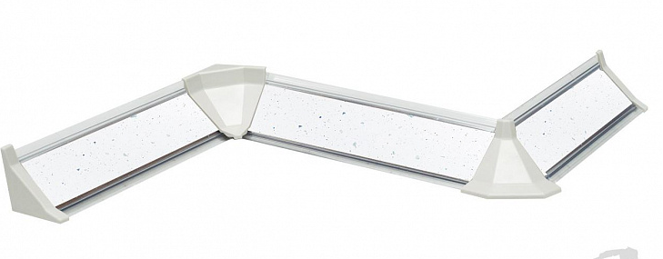 ДО-007 Плинтус кухонный пристенный (длина 3,05м) в комплекте (белая искра)