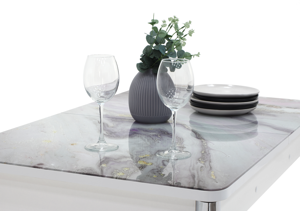Стол №16 механизм бабочка (1100*700/300, фотопечать розовый оникс, белый, опора хром)