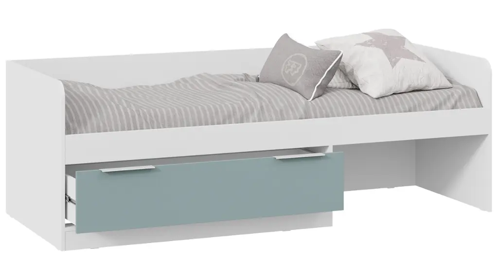 Марли Кровать комбинированная (800) Тип 1 (белый/серо-голубой)