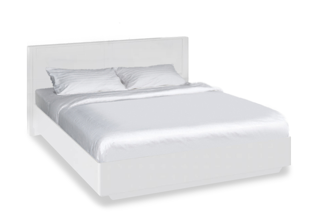 Кровать Наоми с ПМ 1600 (белый глянец)