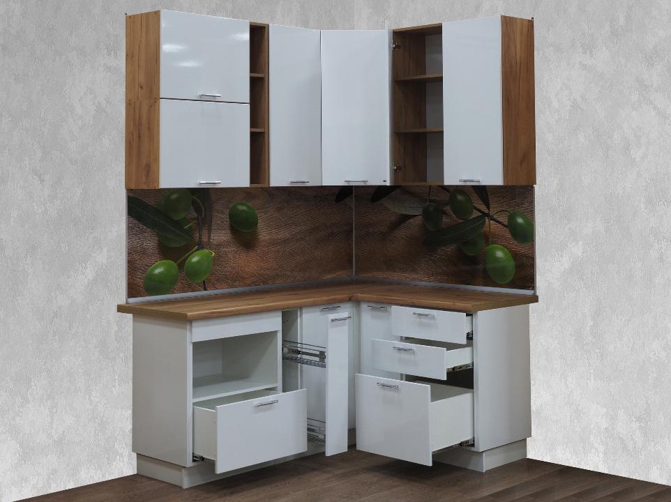 Модульная кухня Ксения (белый глянец) 1,75м / 1,4м